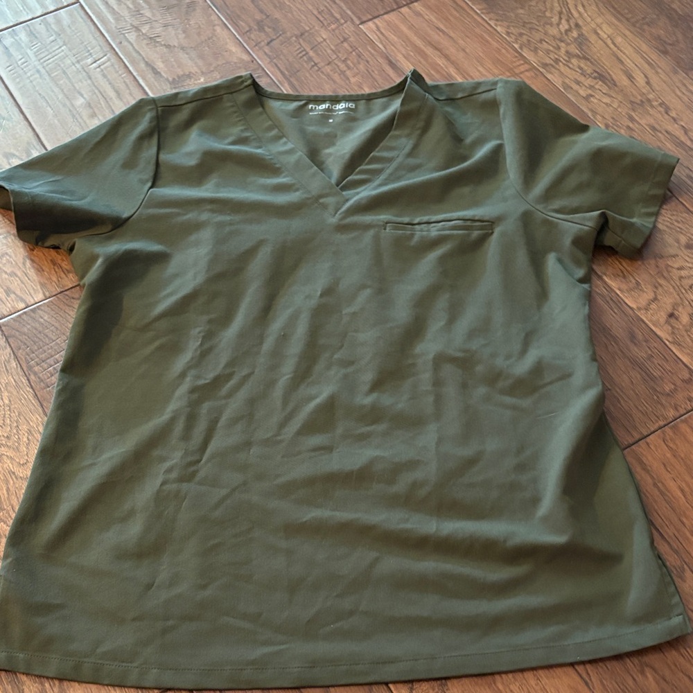 Mandala Green V-Neck Scrub Top